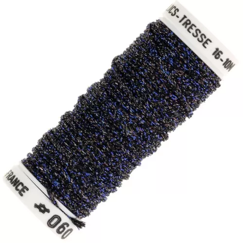 Metallic embroidery braided thread 16 Au ver à soie - Midnight blue brown 060 x10m