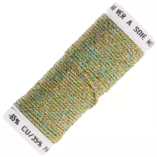 Metallic braided thread 16 Au ver à soie - Light green Turquoise (045) x10m
