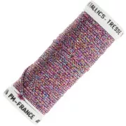 Metallic embroidery braided thread 16 Au ver à soie - Fuchsia Turquoise (042) x10m