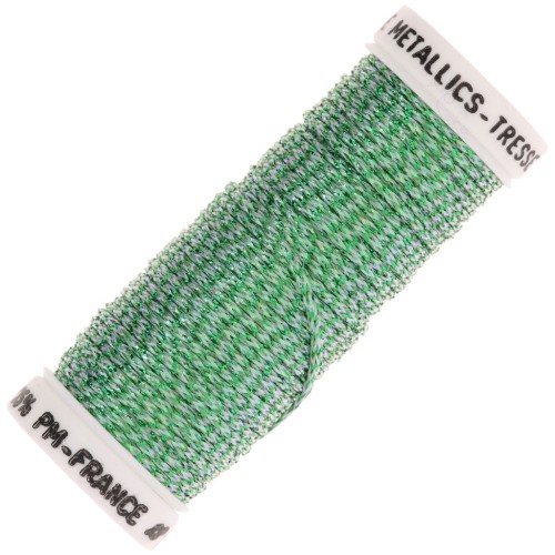 Metallic braided embroidery thread 16 Au ver à soie - Iridescent green (836) x10m