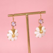 9x5.5mm 2-hole Czech Glass Paisley Duo beads - Ionic White - Jet x10g