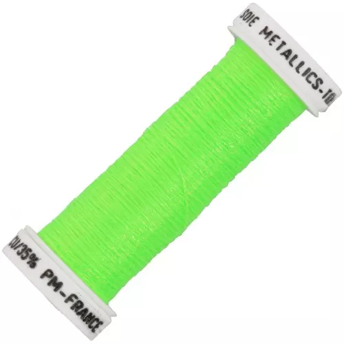 Metallic embroidery braided thread 4 Au ver à soie - Neon green 459F x10m