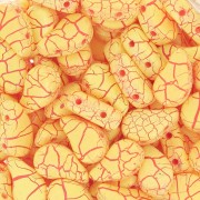 9x5.5mm 2-hole Czech Glass Paisley Duo beads - Ionic Yellow - Red x10g|raw }}