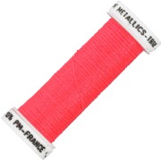 Metallic embroidery braided thread 4 Au ver à soie - Neon coral pink (466F) x10m|raw }}