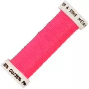 Metallic embroidery braided thread 4 Au ver à soie - Neon Pink 452F x10m