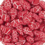 9x5.5mm 2-hole Czech Glass Paisley Duo beads - Ionic Red - White x10g