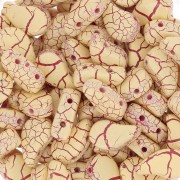 9x5.5mm 2-hole Czech Glass Paisley Duo beads - Ionic Yellow - Dark Red x10g