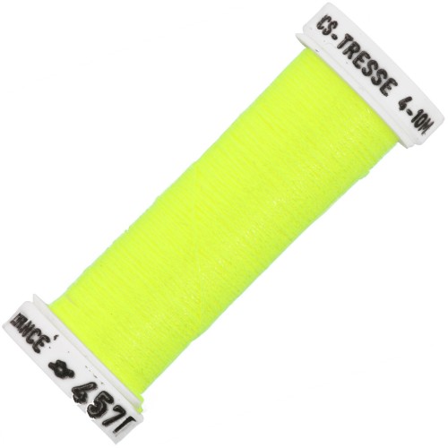 Metallic embroidery braided thread 4 Au ver à soie - Neon yellow 457F x10m