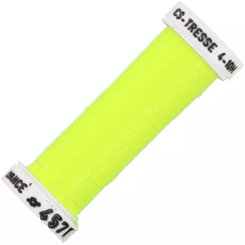 Metallic embroidery braided thread 4 Au ver à soie - Neon yellow 457F x10m