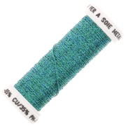 Metallic embroidery braided thread 4 Au ver à soie - Blue - green (608) x10m|raw }}