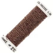 Metallic embroidery braided thread 4 Au ver à soie - Copper brown 2122 x10m