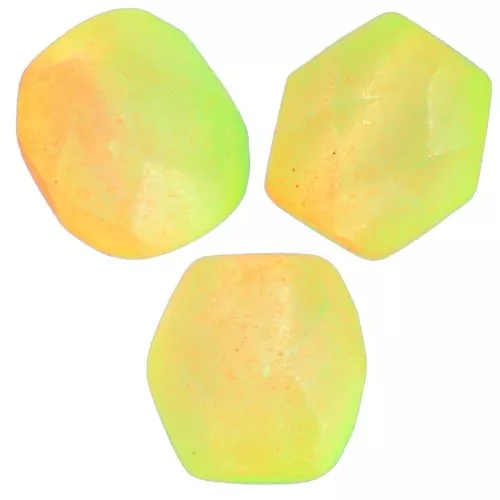 6mm Fire polished beads - Orange Green Neon Mat x25