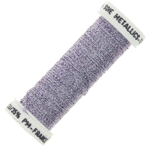 Metallic embroidery braided thread 4 Au ver à soie - Lavender (1523) x10m