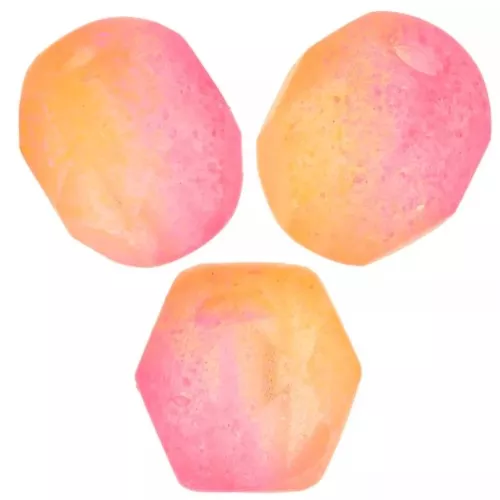 6mm Fire polished beads - Pink Orange Neon Mat x25