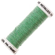 Metallic embroidery braided thread 4 Au ver à soie - Iridescent green 836 x10m