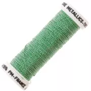Metallic embroidery braided thread 4 Au ver à soie - Iridescent green 836 x10m