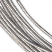 Leather cord 3mm metal Grey Beige x 1m|raw }}