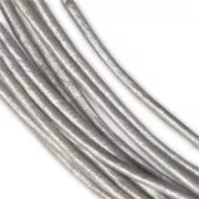 Leather cord 3mm metal Grey Beige x 1m