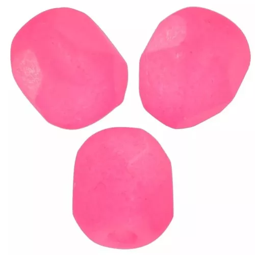 6mm Fire polished beads - Pink Neon Mat x25