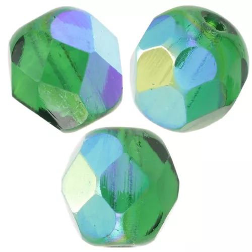 6mm Fire polished beads - Chrysolite AB x25