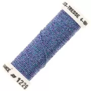Metallic embroidery braided thread 4 Au ver à soie - Turquoise violet (1229) x10m