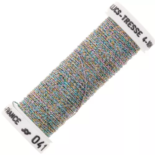 Metallic embroidery braided thread 4 Au ver à soie - Multicolored (041) x10m