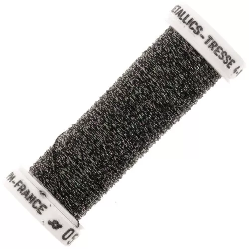 Metallic embroidery braided thread 4 Au ver à so - Gris anthracite Rose (050) x10m