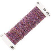 Metallic embroidery braided thread 4 Au ver à soie - Fuchsia Turquoise (042) x10m|raw }}