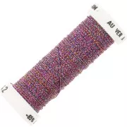 Metallic embroidery braided thread 4 Au ver à soie - Fuchsia Turquoise (042) x10m