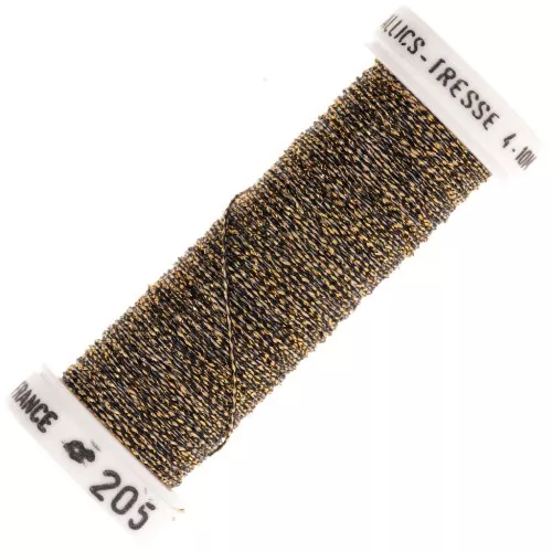 Metallic embroidery braided thread 4 Au ver à soie - Golden Brown (205) x10m