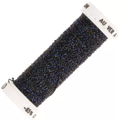 Metallic embroidery braided thread 4 Au ver à soie - Bleu Nuit Brun (060) x10m