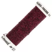 Metallic embroidery braided thread 4 Au ver à soie - Red Black (038) x10m