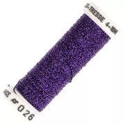 Metallic embroidery braided thread 4 Au ver à soie - Dark violet (026) x10m