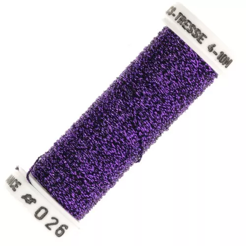 Metallic embroidery braided thread 4 Au ver à soie - Dark violet (026) x10m