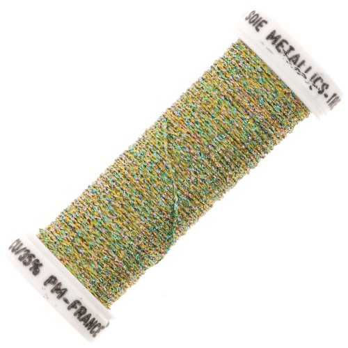 Metallic braided thread 4 Au ver à soie - Light green Turquoise (045) x10m