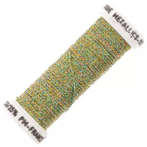 Metallic braided thread 4 Au ver à soie - Light green Turquoise (045) x10m