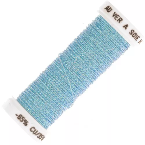Metallic embroidery braided thread 4 Au ver à soie - Blue (049) x10m