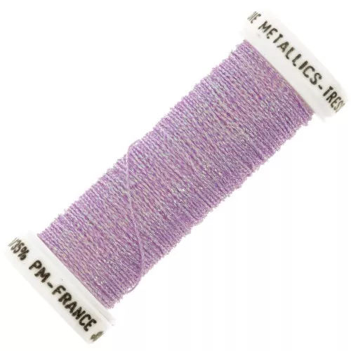 Metallic embroidery braided thread 4 Au ver à soie - Light purple (048) x10m