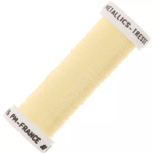 Metallic embroidery braided thread 4 Au ver à soie - Yellow straw (091) x10m