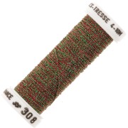 Metallic embroidery braided thread 4 Au ver à soie - Red Green (308) x10m