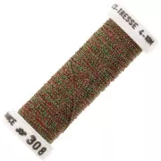 Metallic embroidery braided thread 4 Au ver à soie - Red Green (308) x10m