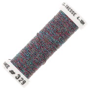 Metallic embroidery braided thread 4 Au ver à soie - Turquoise Red (329) x10m