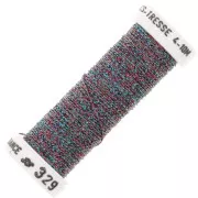 Metallic embroidery braided thread 4 Au ver à soie - Turquoise Red (329) x10m