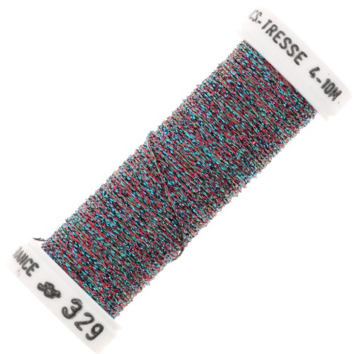 Metallic embroidery braided thread 4 Au ver à soie - Turquoise Red (329) x10m
