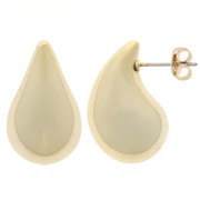 24.5x15mm Acrylic Drop Earrings - Gold x2|raw }}