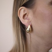 24.5x15mm Acrylic Drop Earrings - Gold x2