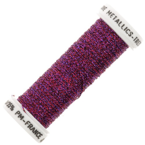 Metallic embroidery braided thread 4 Au ver à soie - Red Violet (326) x10m