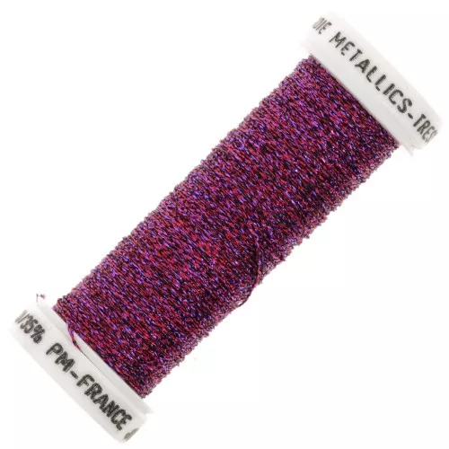 Metallic embroidery braided thread 4 Au ver à soie - Red Violet (326) x10m