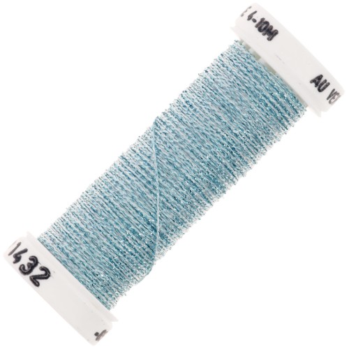 Metallic embroidery braided thread 4 Au ver à soie - Iridescent blue (1432) x10m