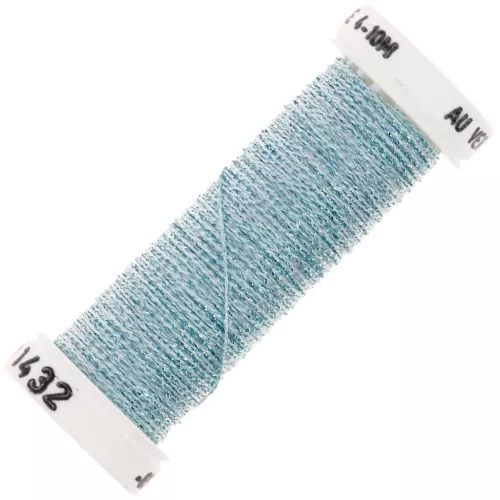 Metallic embroidery braided thread 4 Au ver à soie - Iridescent blue (1432) x10m